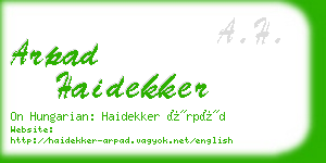 arpad haidekker business card